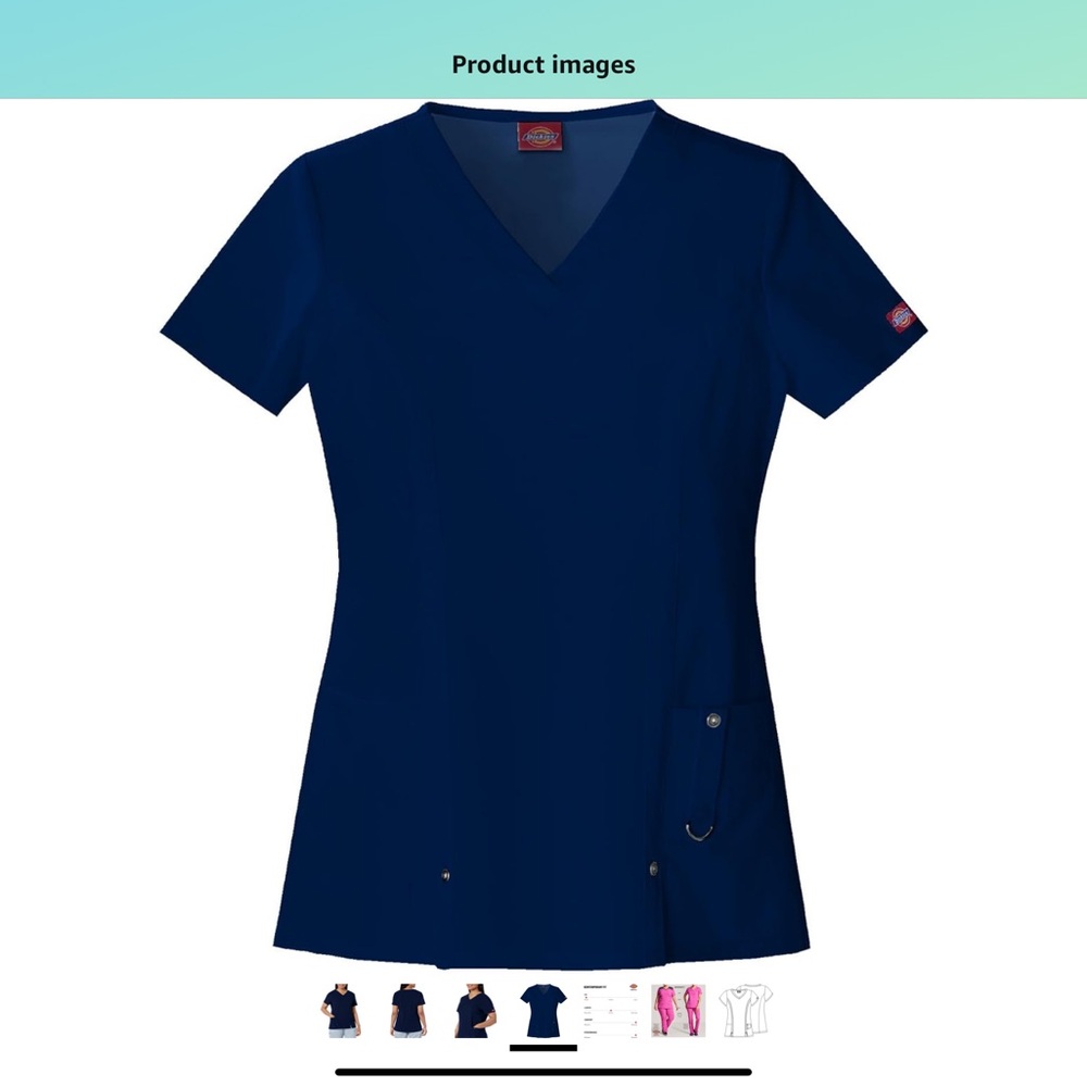 Dickies Extreme Stretch Navy Scrub Top. 3XL, model 82851. NWT Discontinued style